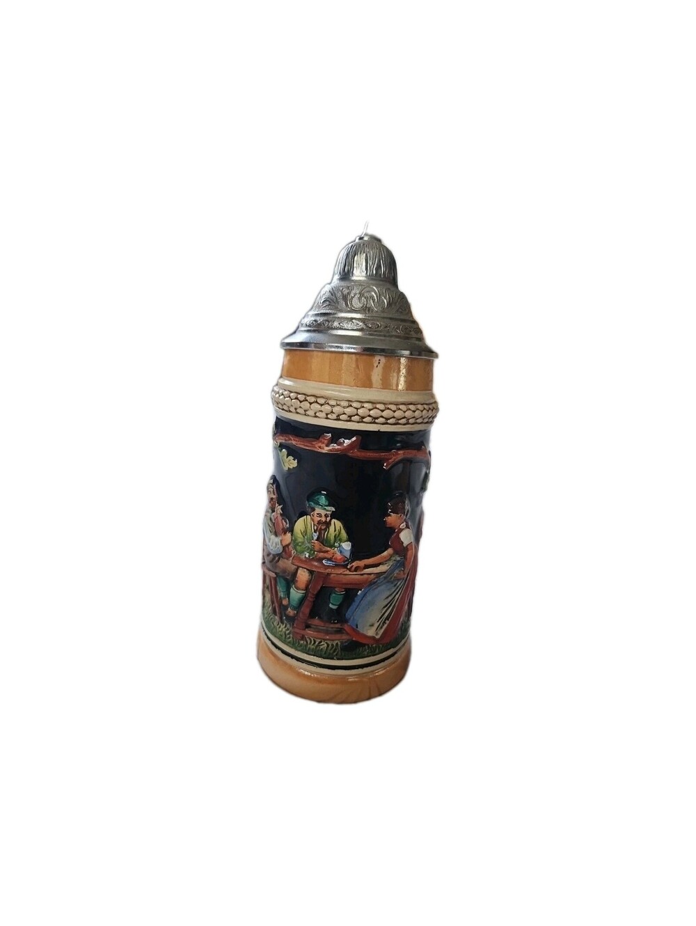 VTG West Germany Beer Stein Mug Lidded Pewter